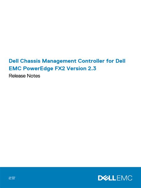 Dell Chassis Management Controller Version 3.10 for Dell EMC 